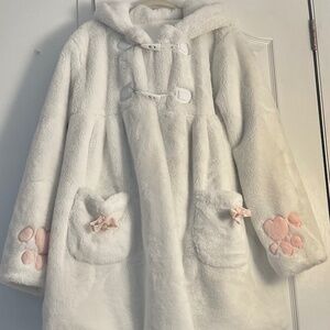 Cute fleece cat hoodie